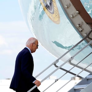 A photo of U.S. President Joe Biden boarding Air Force One.