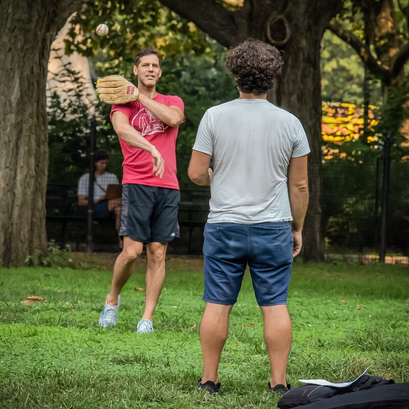 Richard Hollman, facing camera, and Chris Roberti in 'Back and Forth.'