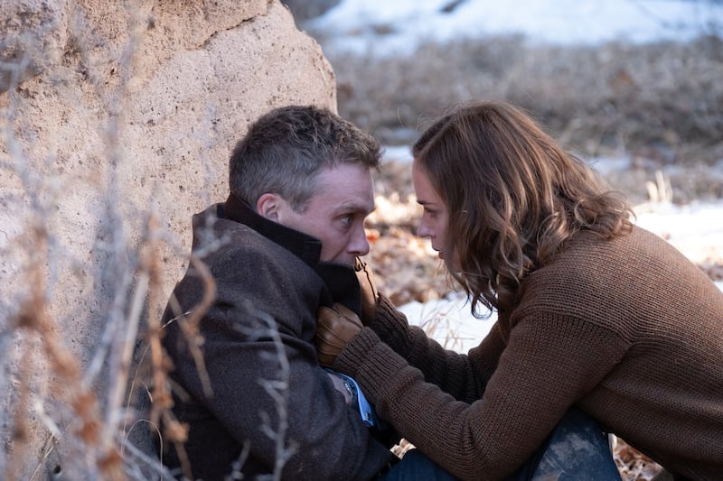 Film still of Cillian Murphy and Emily Blunt in 'Oppenheimer'