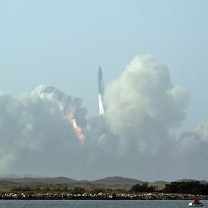 SpaceX’s Starship lifts off from the company’s Boca Chica launchpad on an orbital test mission, near Brownsville, Texas, April 20, 2023. 