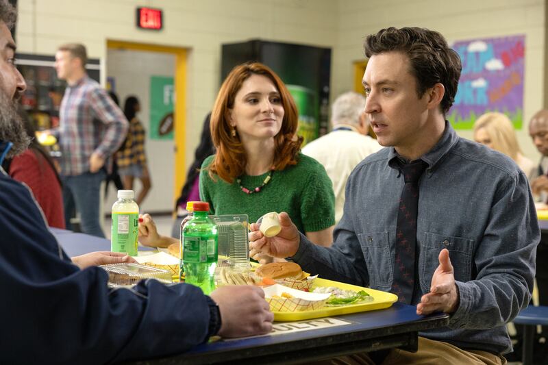 Brian Jordan Alvarez and Stephanie Koenig in The English Teacher