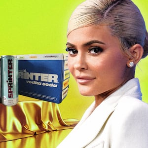 An illustration including a photo of Kylie Jenner 