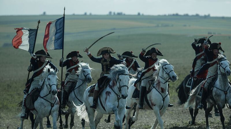 A photo including Joaquin Phoenix in the film Napoleon