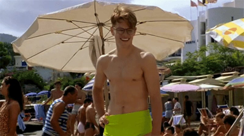 Matt Damon in 'The Talented Mr. Ripley, standing poolside.