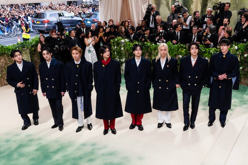  Stray Kids attends the 2024 Met Gala at The Metropolitan Museum of Art.