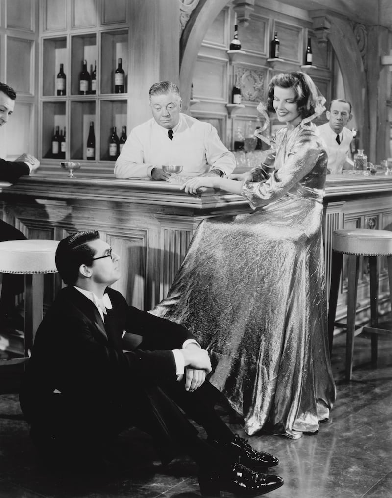 Katherine Hepburn’s glittering dress will rip, forcing one of the meet-cutes in Bringing Up Baby (1938).