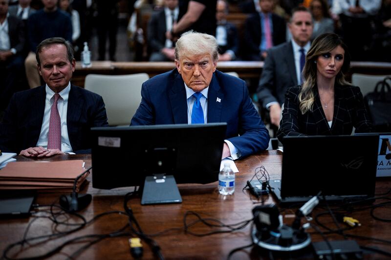 Former President Donald Trump attends the Trump Organization civil fraud trial.