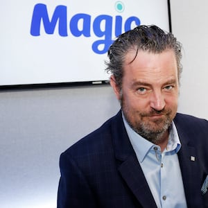 Matthew Perry visits radio station in London in 2015.