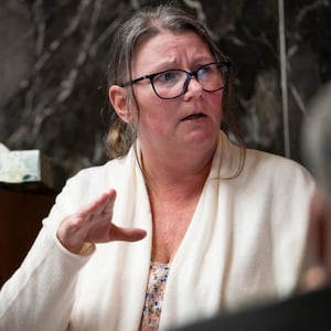 Jennifer Crumbley speaks while testifying in her own defense.