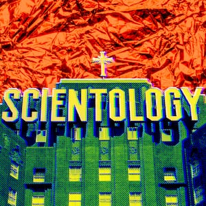 A photo illustration of the Church of Scientology’s headquarters