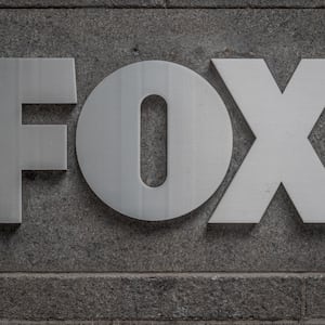 Fox logo on New York City headquarters. 