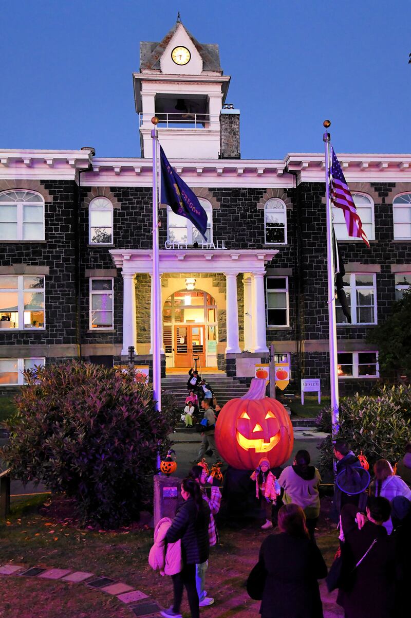 Photo still of fans gathering in St. Helen, Oregon for Halloweentown celebration