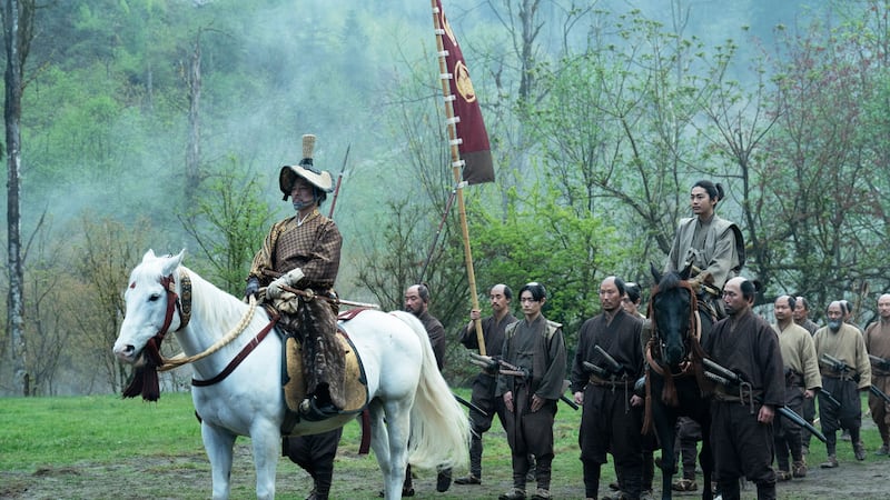 A photo including Hiroyuki Sanada as Yoshii Toranaga, Yuki Kura as Yoshii Nagakado in the series Shogun on FX