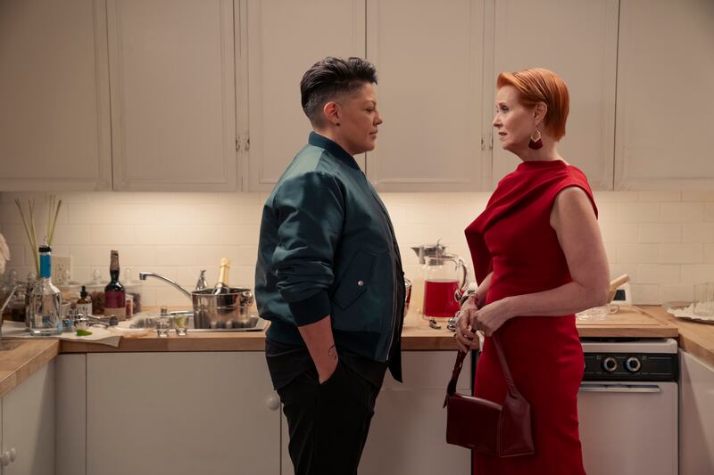 Photo still of Sara Ramirez and Cynthia Nixon in 'And Just Like That'