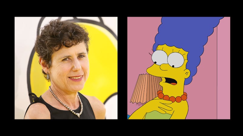 A picture of Julie Kavner is next to a picture of Marge Simpson.