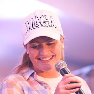 Jenna Ellis, former legal adviser and counsel to former President Donald Trump, speaks during the election night party for Pennsylvania Republican gubernatorial candidate Doug Mastriano.