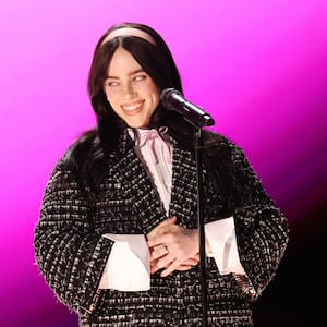 Billie Eilish performs onstage at the 96th Annual Oscars held at Dolby Theatre on March 10, 2024, in Los Angeles, California. 