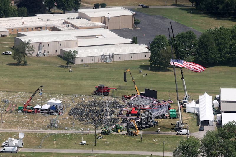 Aerial view of Donald Trump’s rally site in Butler.