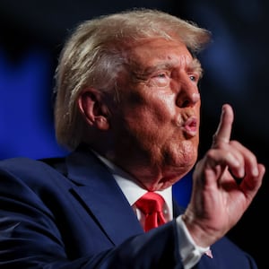 Former U.S. President and Republican candidate Donald Trump makes a keynote speech at a Republican fundraising dinner in Columbia, South Carolina