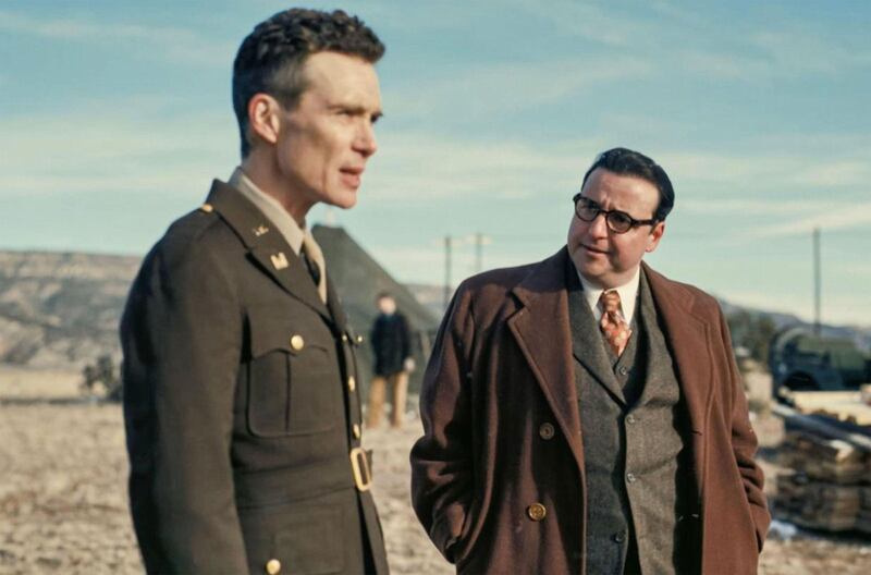 Cillian Murphy and David Krumholtz  in a still from ‘Oppenheimer’