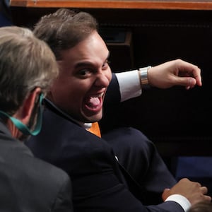 George Santos (R-NY) before a joint session of Congress in the House Chamber at the U.S. Capitol in Washington, U.S., February 7, 2023. 