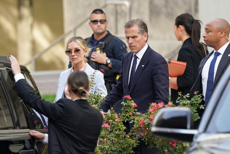 Hunter Biden, son of President Joe Biden, outside of court.