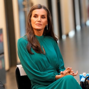 Queen Letizia of Spain looks on during a visit to University of Copenhagen, Denmark, November 7, 2023.