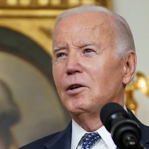 Joe Biden speaks to reporters in the White House.