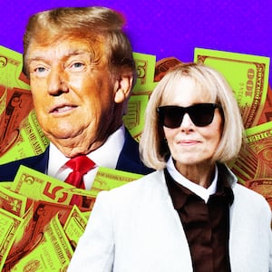 A photo illustration of former President Donald Trump and E. Jean Carroll.