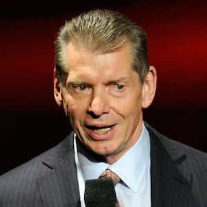 WWE Chairman and CEO Vince McMahon speaks at a news conference announcing the WWE Network at the 2014 International CES at the Encore Theater at Wynn Las Vegas on January 8, 2014 in Las Vegas, Nevada.