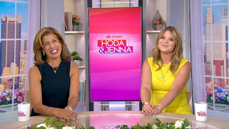 Hoda Kotb and Jenna Bush Hager accept the award for Best On-Air Talent - Lifestyle/Entertainment at the 46th Annual Gracie Awards on October 05, 2021.