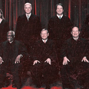 A photo illustration of the SCOTUS justices.