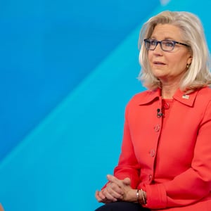 Liz Cheney speaks on TV.