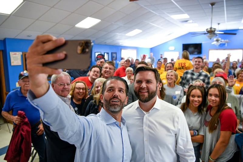 Donald Trump Jr. takes a selfie with J.D. Vance