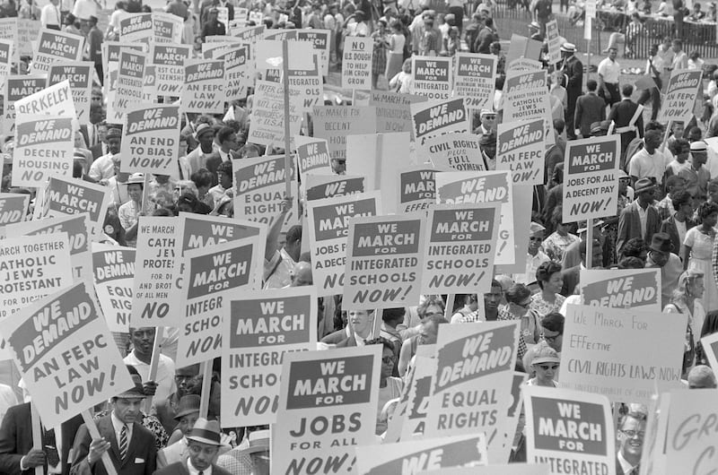 Signs carried by marchers during the March on Washington in 1963.