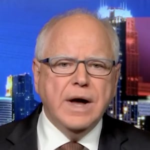 Minnesota Gov. Tim Walz, the Democratic nominee for vice president last year, talks about Trump and his trade wars, on MSNBC’s All In on Wednesday.