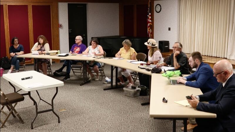 Terri Lesley is seen second from the left during a July 28 meeting of the Campbell County Library Board.