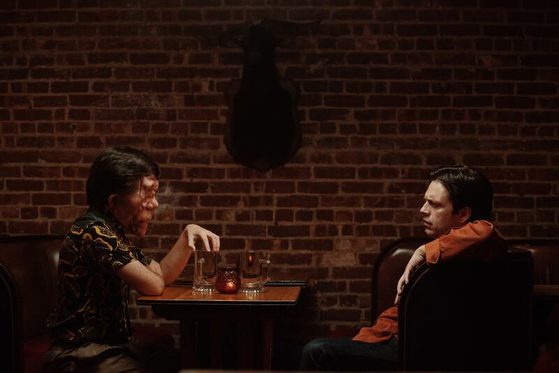 Adam Pearson and Sebastian Stan in A Different Man.