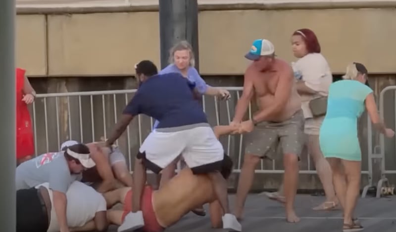 An image of the Montgomery dock brawl