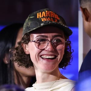 Ella Emhoff smiling at the Democratic Convention