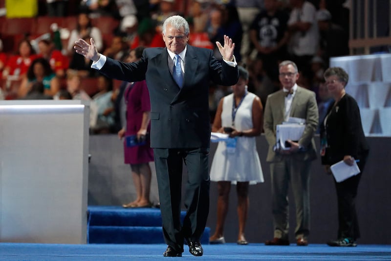 Robert Brady walks off stage at the DNC after speaking in 2016.