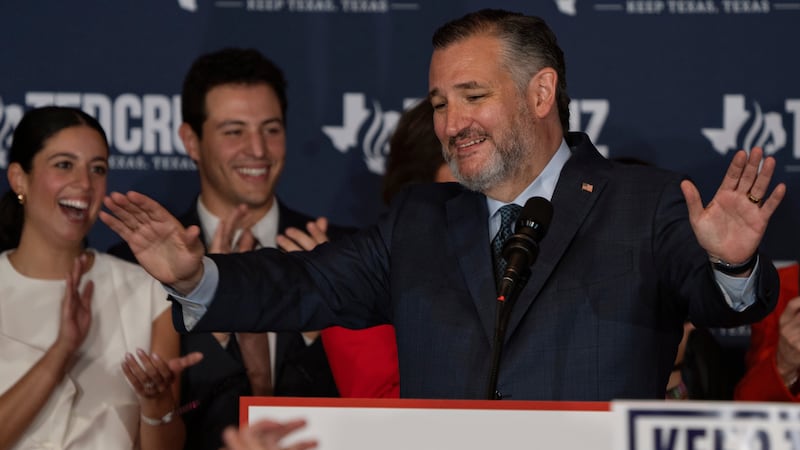 U.S. Sen. Ted Cruz (R-TX) greets supporters at his election watch party