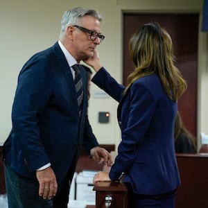 Actor Alec Baldwin and his wife Hilaria attend his trial on involuntary manslaughter in Santa Fe, New Mexico