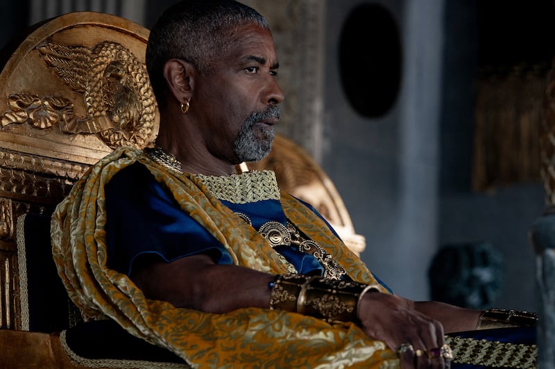 Denzel Washington plays Macrinus in Gladiator II.