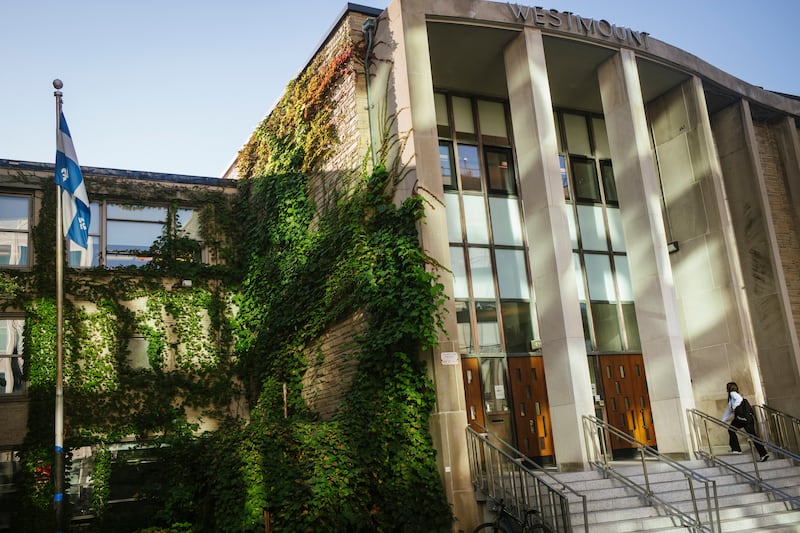 Westmount High School, where Kamala Harris studied during her years in Canada.