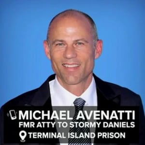 Michael Avenatti performs an interview with MSNBC from prison. 