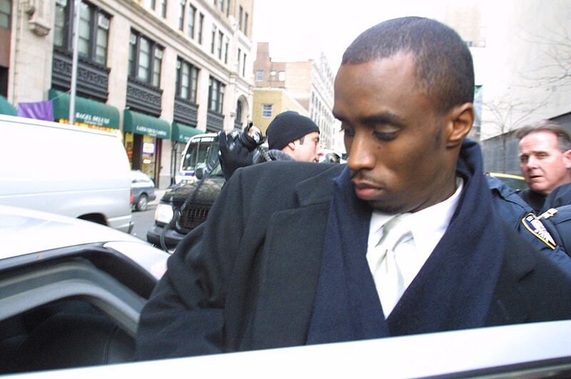 Rapper Sean Puffy Combs leaves the New York Supreme Court January 17, 2001 in Manhattan, New York. The singer attended the first day of his trial in connection with a shooting at a New York City night club in December 1999. 