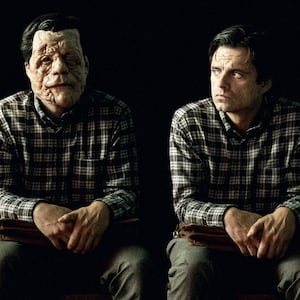 Adam Pearson and Sebastian Stan in A Different Man.