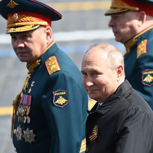 Russian President Vladimir Putin and Defence Minister Sergei Shoigu