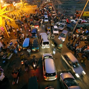 Traffic jam in Pune, Maharashtra, India